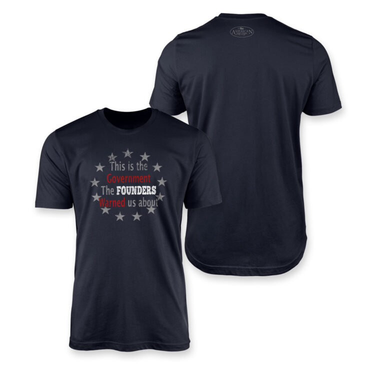 Founders Warning Mens Tee in Navy