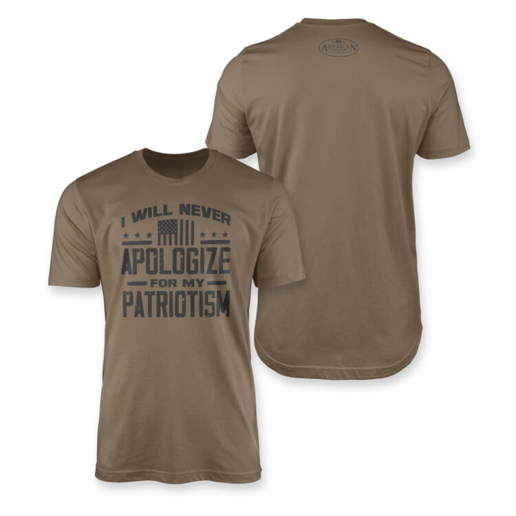 Never Apologize Patriotism Coyote Brown