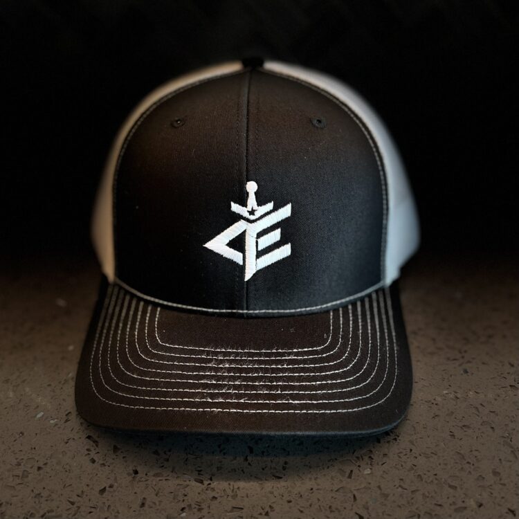 AE Logo Trucker Hat Black and White