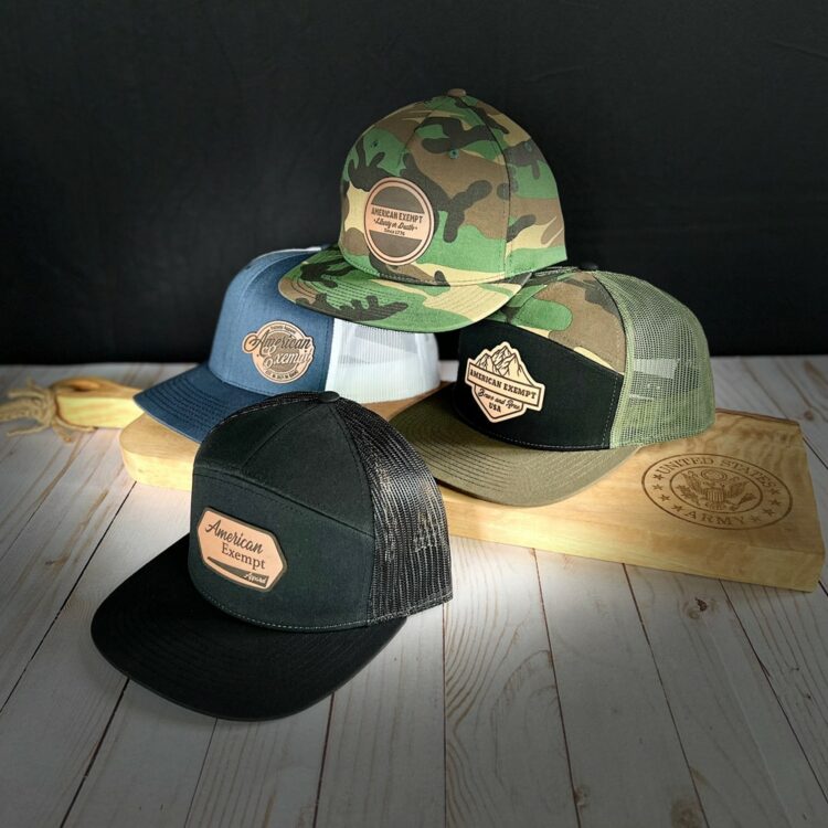 AEA Black 7 Panel Leather Patch Hat - Image 4