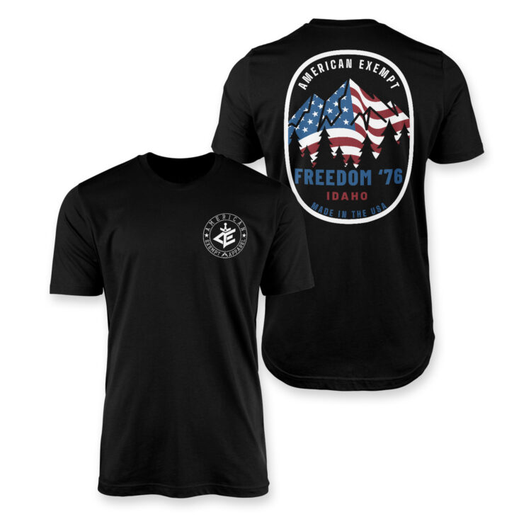 Mens Freedom Idaho Tee in Black