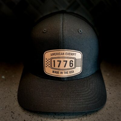 1776 Leather on Black Flex Fit