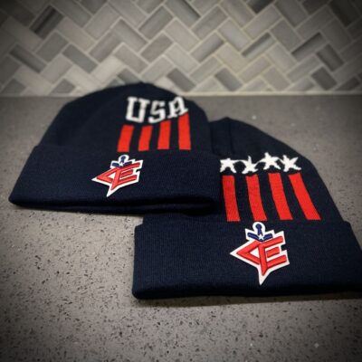 USA and Stars Beanies with 3D Puff Embroider Patch