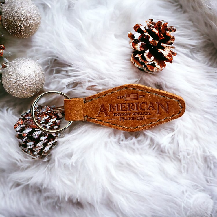 Hand stitched Leather Keyfob