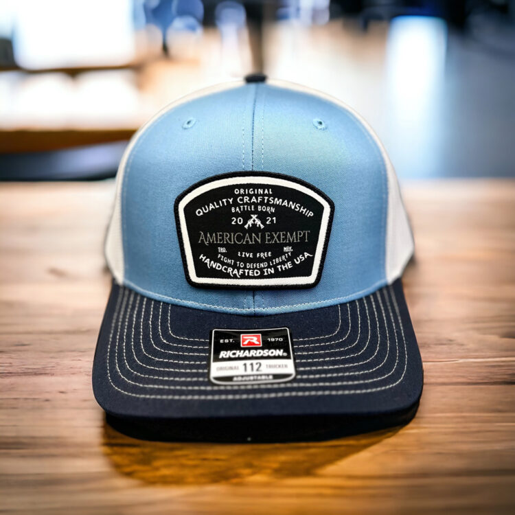 Battle Born Snapback Hat Columbia Blue White Navy - Image 3