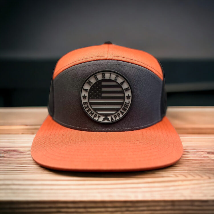 Charcoal and Burnt Orange PVC Hat