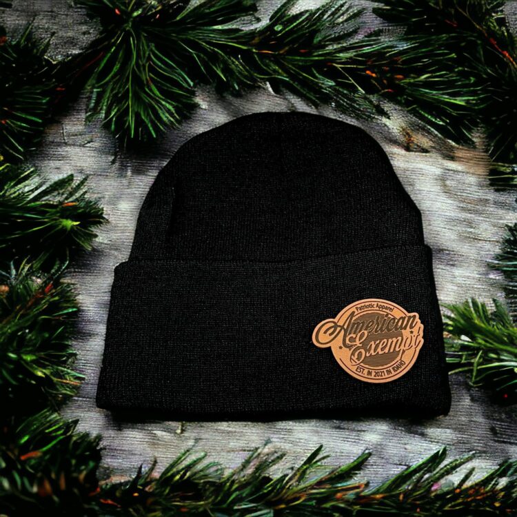 Leather AEA Patriotic Black Beanie