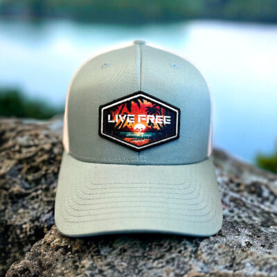 LIVE FREE Trucker Smoke Blue and White
